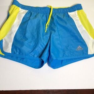 ADIDAS Electric Blue Neon Yellow Athletic Running Sport Shorts size S